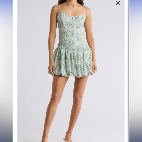 Lush Dresses & Skirts - Lush White and Green Patterned Fabric